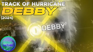 Track of Hurricane Debby 2024 [upl. by Ahsoek]