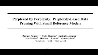 Perplexed by Perplexity PerplexityBased Data Pruning With Small Reference Models [upl. by Dickson330]