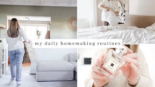 My Daily Homemaking Routines  cleaning cooking organising lady of the house [upl. by Gibrian]