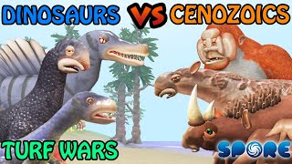 Dinosaurs vs Cenozoic Beasts Turf War  Dino vs Cenozoic S1  SPORE [upl. by Synn814]