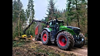 🌲Fendt 1050 Vario amp Tridem TimberTrailer • The biggest Fendt • Forstbetrieb Aichholz • Part1 🌲 [upl. by Delphina]