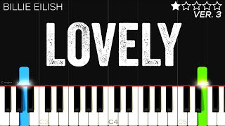 Billie Eilish  Lovely  EASY Piano Tutorial [upl. by Ludwig95]