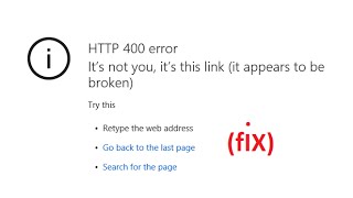 How to fix HTTP 400 error in Microsoft Edge Browser [upl. by Sonitnatsok]