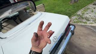 Mercedes R107 SL soft top simple rear lock pin adjustment [upl. by Arahat368]