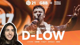 DLOW 🇬🇧  GRAND BEATBOX BATTLE 2021 WORLD LEAGUE  JUDGE SHOWCASE  REACTION chrismeelove dlow [upl. by Beret]