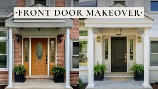 DIY Front Door Makeover New Door Sidelights Hardware amp Exterior Lighting Transformation [upl. by Langille634]