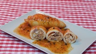 Cómo hacer calamares rellenos en salsa [upl. by Haidebez726]