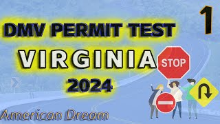 Virginia DMV Permit Practice Test 2024 Video 1 [upl. by Lette]