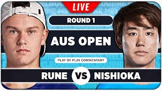 RUNE vs NISHIOKA • Australian Open 2024 • LIVE Tennis PlaybyPlay Stream [upl. by Enej]