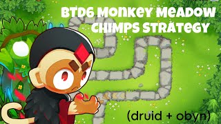 BTD6 Monkey Meadow CHIMPS Druid  Obyn Strategy [upl. by Bianchi652]