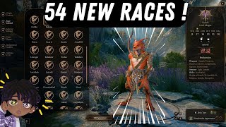 All 54 NEW RACES in Baldurs Gate 3 [upl. by Allsopp]