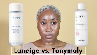 Laneige Cream Skin Refiner vs Tonymoly Wonder Ceramide Mochi Toner  Hydrating Toners [upl. by Ysdnyl]