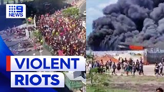 Violent riots erupt in Papua New Guinea killing multiple people  9 News Australia [upl. by Daenis]