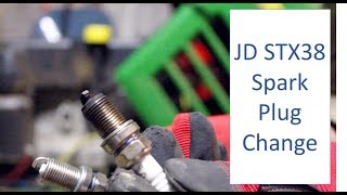 JD STX38 Spark Plug Change and Maintenance chat [upl. by Anoval]