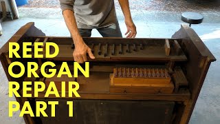 1892 Mason amp Hamlin Reed Organ Repair Part 1 [upl. by Aihsaei766]