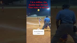 Adeline double taps the ball Ping pong with a softball 🥎 softball trickshots subscribe like [upl. by Ramey31]