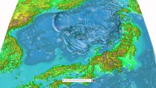 Animation of Tsunami Simulation HD version [upl. by Airamasor]