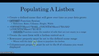 How To Populate A Listbox In An Excel Userform [upl. by Burbank]