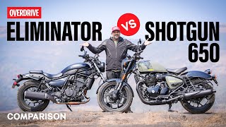 Kawasaki Eliminator v Royal Enfield Shotgun 650 Budget Power Cruisers I odmag [upl. by Shapiro]