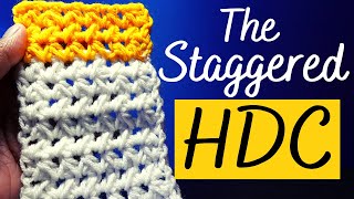 Easy Crochet Stitches for Beginners  The Staggered Half Double Crochet Pair [upl. by Jennee]