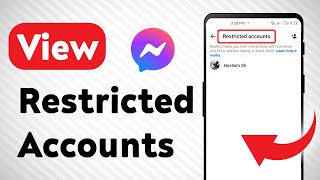 How to View Restricted Accounts On Messenger Updated [upl. by Meggi201]