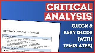 How to do a Critical Analysis Its Easier than you Think [upl. by Artus703]