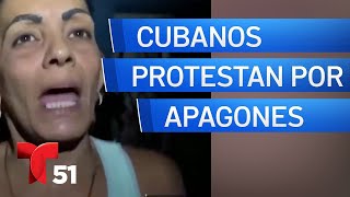 Cubanos protestan a oscuras y bajo amenazas del régimen [upl. by Carina114]