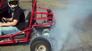 Snowmobile engine Go Kart burnout [upl. by Lever]