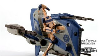 Seperatist Droid Speeder w Battle Droid Star Wars The Clone Wars 2011 Class I Fleet Vehicle [upl. by Yelserp261]