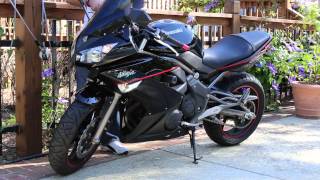 Arrow Exhaust on 2009 Ninja 650r  HD [upl. by Haerdna]