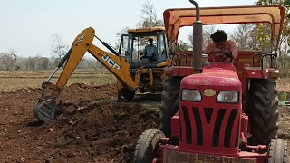 JCB Loader Machine Loading Mahindra Aur Eicher Tractor Khudayi Ki Video Mitti Exporting Aur Loading [upl. by Aioj]