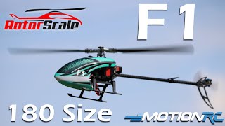 RotorScale F1 180 Size Gyro Stabilized Helicopter  Motion RC [upl. by Ahsinar]