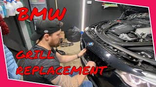 BMW Grill replacement how to replace the front grill on a BMW [upl. by Alyehs]