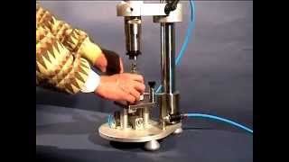 PNEUMATIC PERFUME BOTTLE CRIMPING MACHINE AP01 by COVEN [upl. by Ahsias]