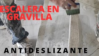 ✅ COMO HACER ESCALERA ANTIDESLIZANTE construccion jacuzzi piedrasnaturales porcelanatos [upl. by Inuat207]