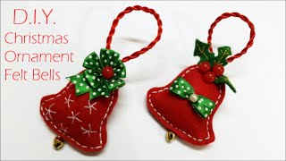 DIY Chrismas Ornament  Felt Bells  MyInDulzens [upl. by Rakso573]