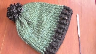 how to crochet ribbing on loom knit hat [upl. by Ennoval406]