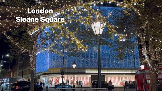 2024 Festive Lights At Sloane Square London 🇬🇧 [upl. by Ahsap]