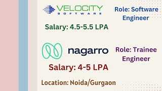 Velocity Software  Nagarro Off Campus Hiring Graduates for Software Engineer and Trainee Engineer [upl. by Nodnnarb]