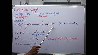 Hunsdiecker Reaction reaction with mechanism [upl. by Ariam]