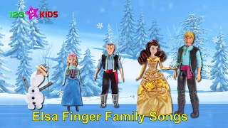 Disney Frozen Family Finger Collection  Elsa Finger Family Songs Nursery Rhymes  123KIDS [upl. by Ahsiri]