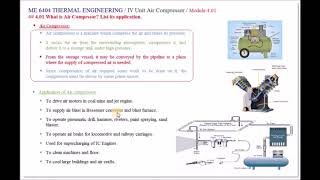 Define Air Compressor and List its application  M401  TE in Tamil [upl. by Yldarb397]