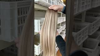 Handtied hair extensions handmade hairextensions highlights doubledrawnhair straighthair [upl. by Hemingway]