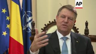 AP interview with Romanias President Iohannis [upl. by Sakul]