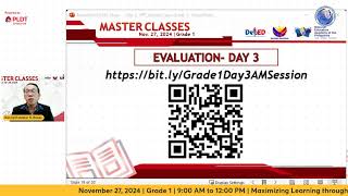 Master Classes for Grade 1 Teachers  Day 3  November 27 2024 900AM to 1200 PM [upl. by Alra]