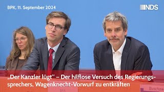 „Der Kanzler lügt“ – Der hilflose Versuch des Regierungssprechers WagenknechtVorwurf zu entkräften [upl. by Duj]