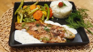 Grilled Fish with creamy Dill Sauce Recipe with Abidas Kitchen [upl. by Daisy384]