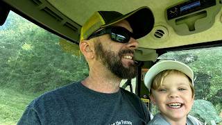 Bush hogging pasture with John Deere 3046R and celebrating Independence Day 2024 [upl. by Yseulte]