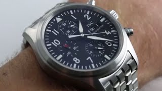 IWC Pilots Watch Chronograph Ref IW371704 Watch Review [upl. by Anilok]