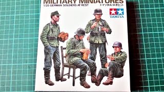 Inbox Review  Tamiya Kit 35129 German Soldiers At Rest [upl. by Yllas99]